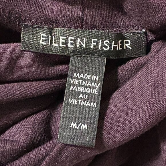 Eileen Fisher Turtleneck Solid Dark Purple Size Medium Tencel - Picture 5 of 6